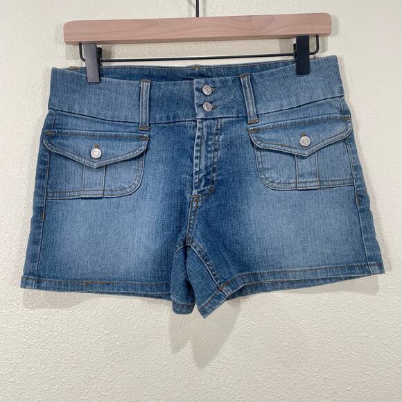 90s Y2k Vintage No Boundaries Denim Shorts Jorts Trashy McBling 2000s Size 7 - Picture 1 of 5